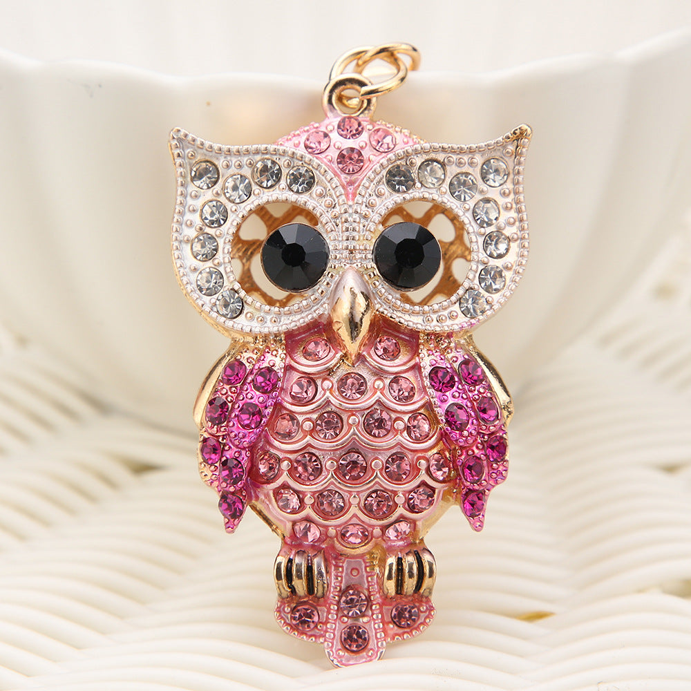 Wholesale Rhinestone Owl Creative Alloy Keychain